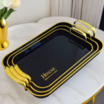 Set of 3 Rectangular Plastic Serving Trays