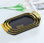 Set of 3 Rectangular Plastic Serving Trays - Image 2