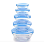 5 Pieces Glass Storage Bowls
