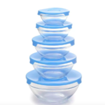 5 Pieces Glass Storage Bowls