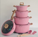 Aluminum Alloy Ceramic Coated Cooking Pot Set - Image 2