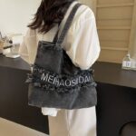 Denim Tote Jean Shoulder Handbag - Image 2